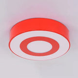 Bright-Colored Acrylic Flush Mount Ceiling Light For Kindergarten With Kids’ Concentric Circle