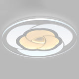Modern Metallic Led Flush Ceiling Light Fixture With Clear Floral Design - Ideal For Living Room