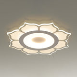 Minimalist Lotus Flush Mount Led Lighting For Living Room - Clear Acrylic Fixture