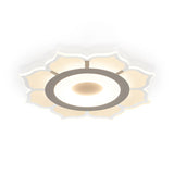 Minimalist Lotus Flush Mount Led Lighting For Living Room - Clear Acrylic Fixture