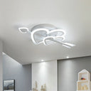 Nordic White Heart & Arrow Led Flush Mount For Bedroom Lighting / 12.5’