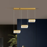 Modern Geometric LED Ceiling Lamp - Metallic Finish, 3 Bulbs - Dining Room Light Fixture
