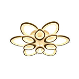 Contemporary White Lotus Led Flush Mount Ceiling Light - Acrylic Living Room Décor