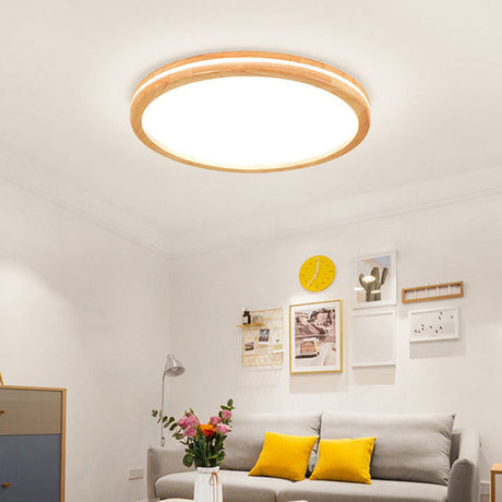 Circular Led Flush Mount Ceiling Light With White Acrylic Shade / 12’ Warm