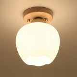 White Glass Led Flush Mount Lighting With Nordic Design Shaded Entryway Ceiling Light Fixture / B