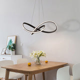Modern Led Aluminum Pendant Light Fixture For Living Room With Twisting Design Black / 19.5’ White