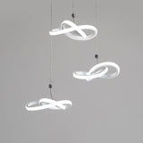 Nordic Seamless Curves Pendant Light - Aluminum Led Hanging Fixture For Dining Room 3 / White