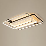 Black And White Acrylic Flush Ceiling Light - Modern Geometric Style With Led Fixture Black-White /