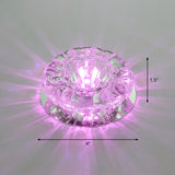 Minimalist Clear Led Flush Mount Fixture For Hallway - Floral Crystal Lighting / Purple