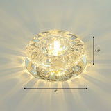 Minimalist Clear Led Flush Mount Fixture For Hallway - Floral Crystal Lighting / Warm