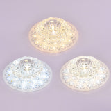 Minimalist Crystal Floral Led Flush Mount For Corridor Lighting Clear / Third Gear