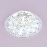 Minimalist Crystal Floral Led Flush Mount For Corridor Lighting Clear / White