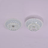 Minimalist Crystal Floral Led Flush Mount For Corridor Lighting