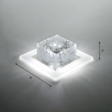 Clear Crystal Led Flush Mount Ceiling Light For Hallways And Corridors / 8 White