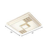 Contemporary Crystal Led Ceiling Light Fixture For Living Room - White Flushmount