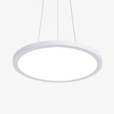 Contemporary White Led Office Pendant Light: Round Acrylic Chandelier