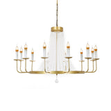 Modern Crystal Chandelier Pendant With Tassels - 5/8/12 Lights Brass Ceiling Lamp