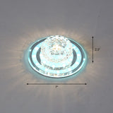 Geometric Passage Led Flush Mount Crystal Block Ceiling Light Clear / White Round