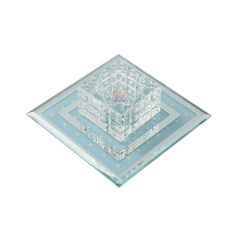 Geometric Passage Led Flush Mount Crystal Block Ceiling Light