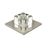 Modern Crystal Block Mini Flush Ceiling Light With Clear Led - Ideal For Corridor