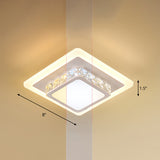 Mini Led Crystal Flush Mount Light For Elegant Corridors - Simplicity In Ceiling Lighting White /