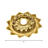 Contemporary Led Crystal Flush Ceiling Light With Floral Corridor Design - Clear