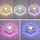 Modern Clear Led Flush Ceiling Light For Foyer - Blossom Shade Crystal