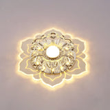 Modern Clear Led Flush Ceiling Light For Foyer - Blossom Shade Crystal / Warm