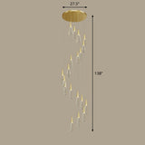 Spiral Conical Pendant Light For Modern Stairwells - Multi-Light Acrylic Hanging Fixture 19 / Gold