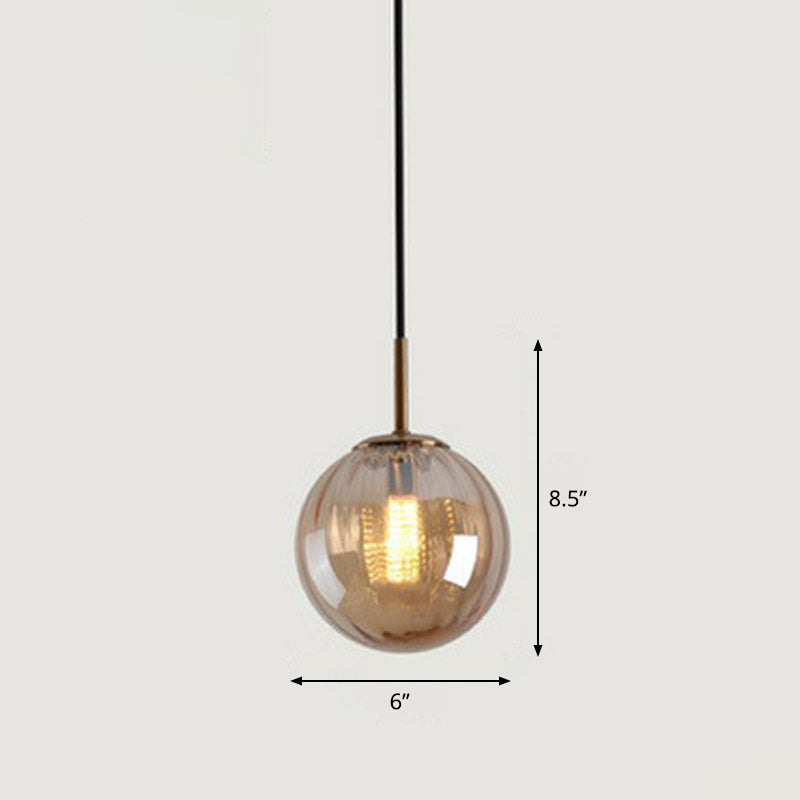 Contemporary Multi-Color Glass Ball Pendulum Pendant Light For Dining Table