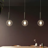 Post-Modern Glass Ball Pendant Light For Bedroom With 1 Bulb And Suspended Fixture