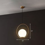Globe Hanging Lamp Kit - Postmodern White Glass Pendant Light For Restaurants Gold / 10