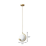 Simple Cream Glass Novelty Ball Pendant Light With Bedside Suspension - 1-Bulb Gold Lighting / 7.5