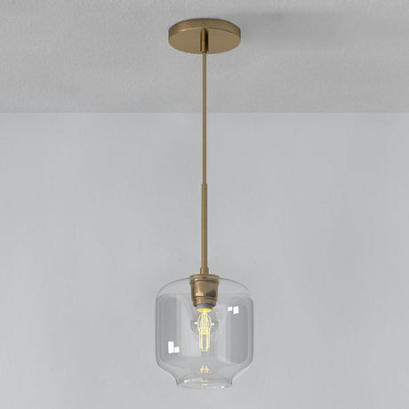 Clear Glass Mug Pendant Light With Simple Design Gold Finish And Suspension / B