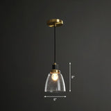 Clear Seeded Glass Geometry Pendant Lamp - Simplistic Bedroom Hanging Fixture / B