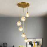 Gold K9 Crystal Pendant Lamp For Stairway Decor