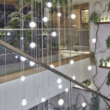 Modern Meteor Shower Multi-Light Pendant Chandelier With Clear Seedy Glass