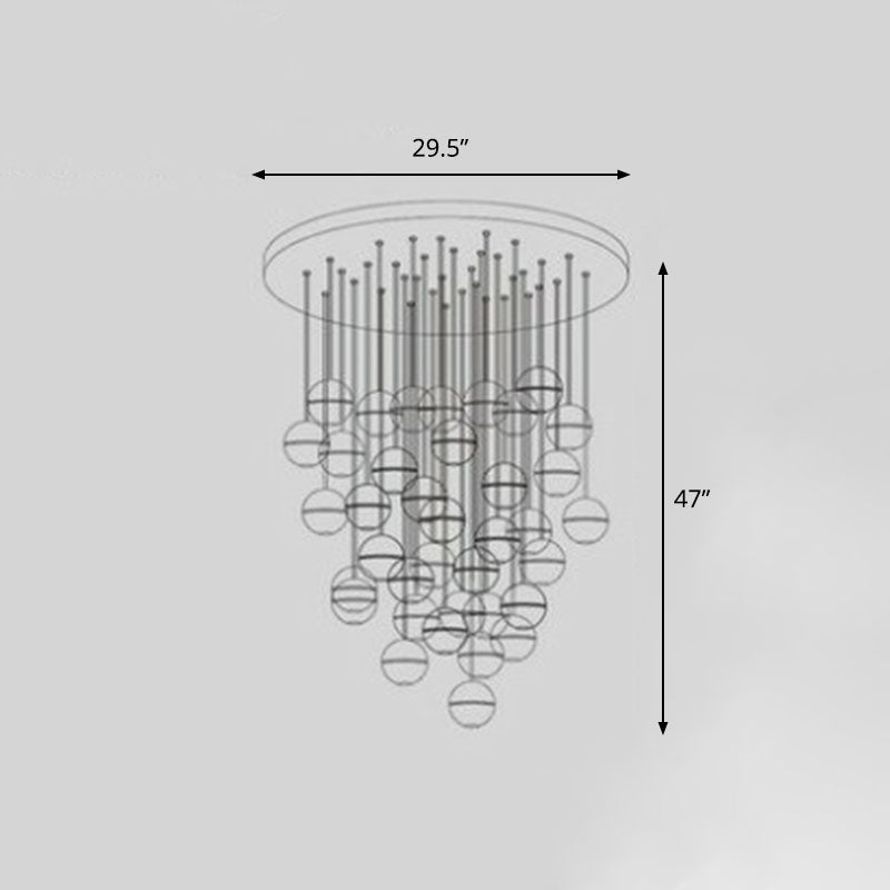 Modern Meteor Shower Multi-Light Pendant Chandelier With Clear Seedy Glass 36 / Round