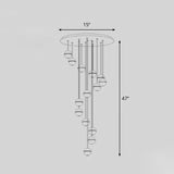 Modern Meteor Shower Multi-Light Pendant Chandelier With Clear Seedy Glass 14 / Round
