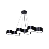 Modern Led Wave Suspension Light: Acrylic Chandelier For Meeting Rooms