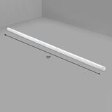 Modern Silver Finish Led Ceiling Light Fixture For Office - Aluminum Rod Shape Flushmount / 59
