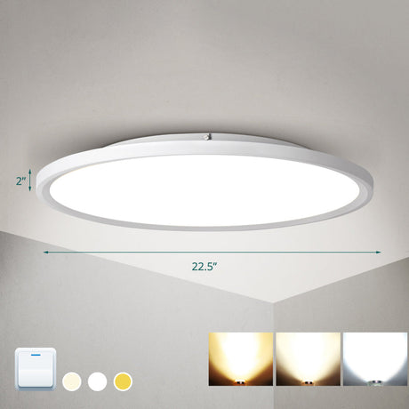 Nordic Acrylic Disk Led Flush Mount Ceiling Light For Living Room White / 22.5