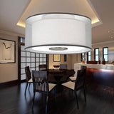 Classical White Fabric Drum Flush Mount Lamp - 4 Lights Ceiling Light Fixture 16/19.5/23.5 Wide / 16