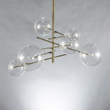 6-Head Nordic Glass Chandelier With Gold Finish For Dining Room