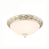 Traditional White Glass Ceiling Mounted Flush Mount Lamp For Bedroom