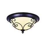 Bowl Bedroom Flush Mount Lamp - Classic Frosted Glass Led Ceiling Light White Warm/White 12.5/19.5