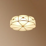 Colonial Chic Floral Bedroom Ceiling Mount Light - White Glass With Brass Finish 3 /