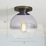 Geometric Glass Flushmount Light - Sleek And Simple Ceiling Fixture For Balcony More Black / D