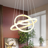 Halo Gold Chandelier With Artistic Led Acrylic Lights - Perfect Over Table 3 /