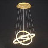 Halo Gold Chandelier With Artistic Led Acrylic Lights - Perfect Over Table